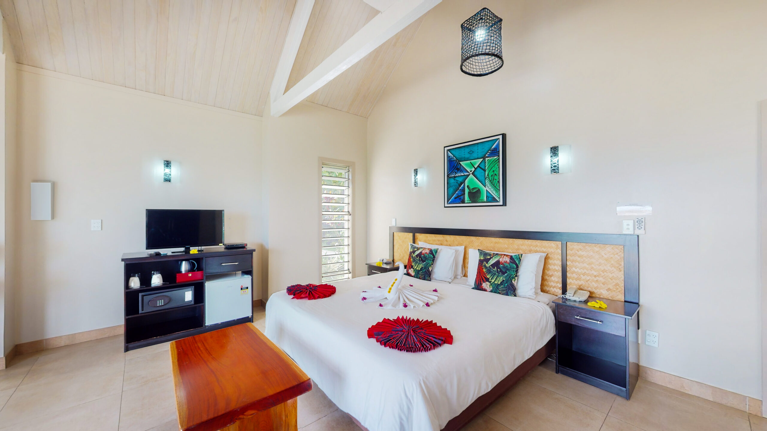 Beach front villa bedroom